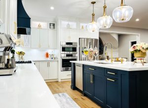 white blue kitchen cabinets in etobicoke