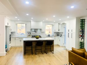 white wood finish kitchen renovation etobicoke