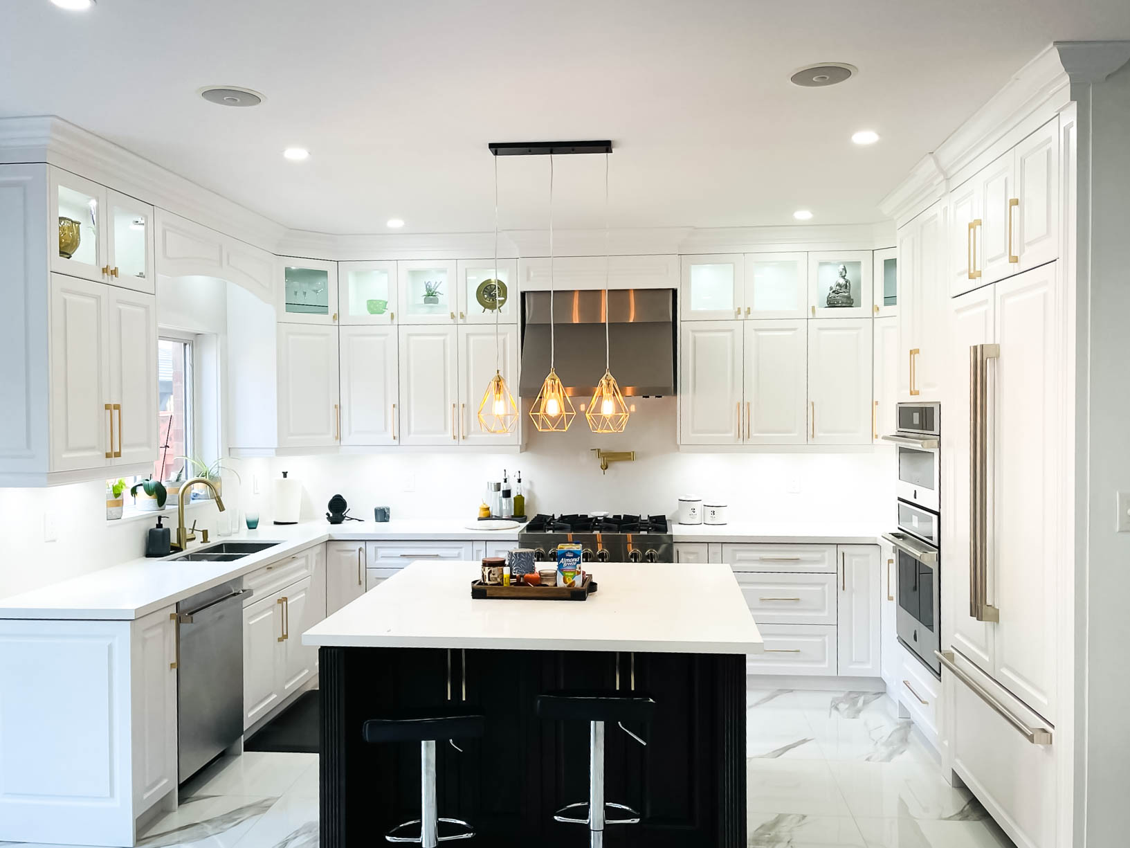 black white kitchen renovation oakville